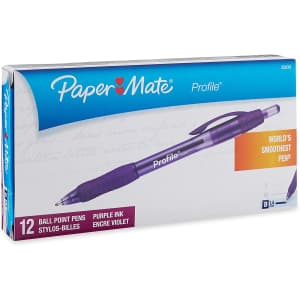 Paper Mate Profile Retractable Ballpoint Pens 12-Pack for $13