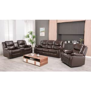Ebello Home Lawrence 3-Piece Leather Gel Reclining Living Room Set for $1,399 for members Ebello Home Lawrence 3-Piece Leather Gel Reclining Living Room Set for $1,399 for members