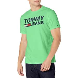 Tommy Hilfiger Men's Tommy Jeans Short Sleeve Logo T Shirt, Faded Green, XXL for $30 Tommy Hilfiger Men's Tommy Jeans Short Sleeve Logo T Shirt, Faded Green, XXL for $30