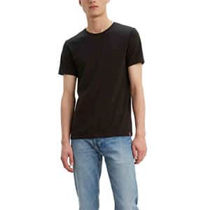 Levi's Men's Slim Fit Crewneck Tee Shirt (2-Pack), Black + Black, Small for $17