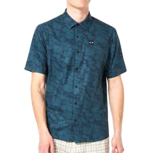 Oakley Men's Sand Camo Woven Short Sleeve Shirt for $26