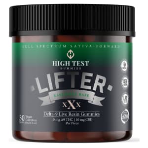 High Test Gummies Raspberry Haze Lifter Live-Resin Sativa 30-Gummy Bottle for $21 High Test Gummies Raspberry Haze Lifter Live-Resin Sativa 30-Gummy Bottle for $21