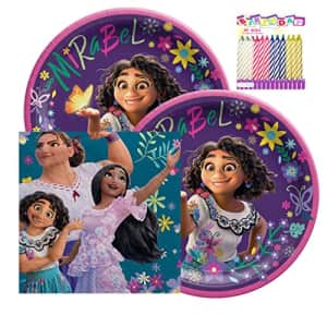 Amscan Disney Encanto Party Supplies Pack Serves 16: 9" Plates and Luncheon Napkins with LLILIKAI for $9