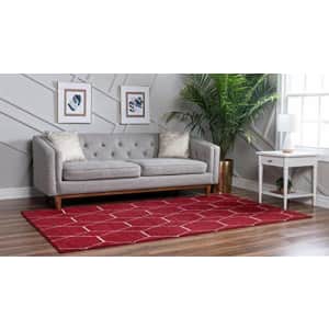 Unique Loom Trellis Frieze Collection Lattice Moroccan Geometric Modern Red Area Rug (8' 0 x 10' 0) for $120