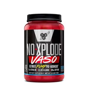 BSN N.O.-XPLODE Vaso Pre Workout Powder with Creatine, Beta-Alanine, and Energy, Flavor: Razzle for $75