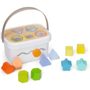 Amazon Basics Wooden Shape Sorter & Rainbow Stacker for $16