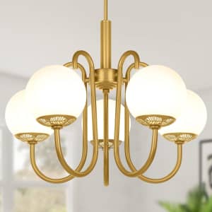 5-Light Mid Century Chandeliers for $45