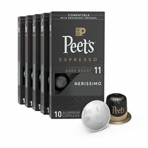 Peet's Coffee Espresso Capsules Nerissimo, Intensity 11, 50 Count Single Cup Coffee Pods Compatible for $36