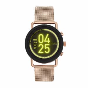 Skagen Connected Falster 3 Gen 5 Stainless Steel and Mesh Touchscreen Smartwatch, Color: Rose Gold for $189