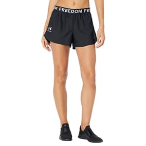 Under Armour Women's New Freedom Playup Shorts, Black (001)/Red, Small for $21