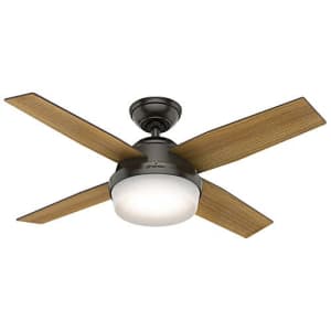 Hunter Fan Company, 59444, 44 inch Dempsey Noble Bronze Ceiling Fan with LED Light Kit and Handheld for $200