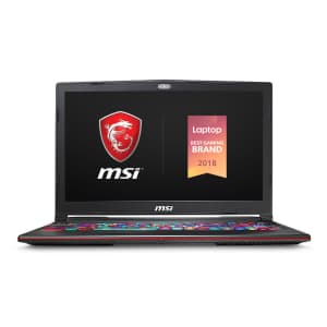 MSI GL63 Coffee Lake i7 6-Core 15.6" Gaming Laptop w/ 32GB RAM for $1,099 MSI GL63 Coffee Lake i7 6-Core 15.6" Gaming Laptop w/ 32GB RAM for $1,099