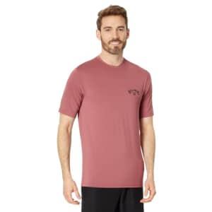 Billabong Men's Standard Arch Wave Loose Fit Short Sleeve Rashguard, Rose Dust for $24