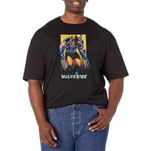 Marvel Big & Tall Classic Wolverine POP Men's Tops Short Sleeve Tee Shirt, Black, X-Large for $21