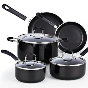 Cook N Home 8-Piece Nonstick Heavy Gauge Cookware Set, Black for $62 Cook N Home 8-Piece Nonstick Heavy Gauge Cookware Set, Black for $62