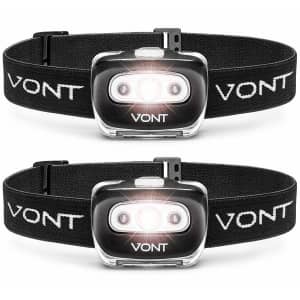 Vont Spark LED Headlamp Flashlight 2-Pack for $8 Vont Spark LED Headlamp Flashlight 2-Pack for $8