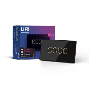 LIFX Smart Switch, 4 Button in-Wall Wi-Fi Smart Touch Glass Switch (Black) for $68