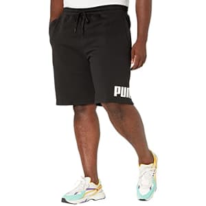 PUMA Men's Big & Tall Big Logo 10" Shorts B&T, Cotton Black White, 3XLT for $20