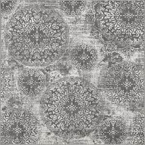 Unique Loom Sofia Collection Traditional Vintage Square Rug, 6', Gray/Ivory for $58 Unique Loom Sofia Collection Traditional Vintage Square Rug, 6', Gray/Ivory for $58
