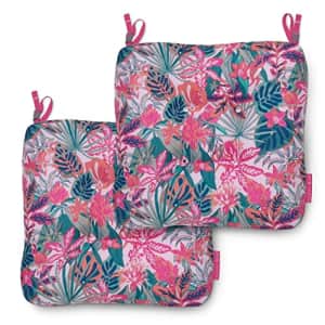 Vera Bradley by Classic Accessories Water-Resistant Patio Chair Cushions, 19 x 19 x 5 Inch, 2 Pack, for $49