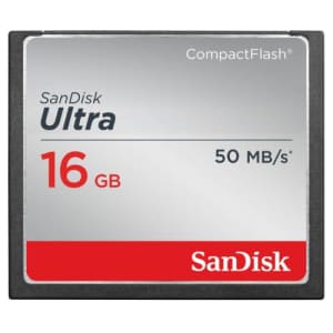 SanDisk Ultra 16GB Compact Flash Memory Card Speed Up To 50MB/s, Frustration-Free Packaging- for $42 SanDisk Ultra 16GB Compact Flash Memory Card Speed Up To 50MB/s, Frustration-Free Packaging- for $42