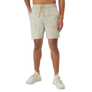 CHAMPION Cargo, Pockets, Comfortable Men's Shorts, 8", Faded Khaki C Logo, Small for $24