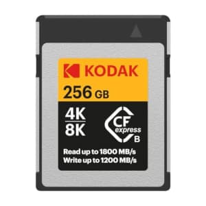 Kodak CFexpress Type B 256GB Memory Card with 1800MBps Read and 1200MBps Write (EKMCFX256GK) for $100