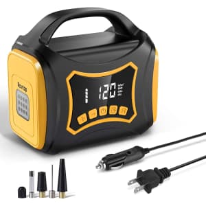 Rovtop Portable Tire Inflator Air Compressor for $26