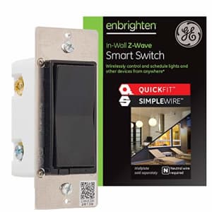 GE Enbrighten Z-Wave Plus Smart Light Switch with QuickFit and SimpleWire, 3-Way Ready, Works with for $25 GE Enbrighten Z-Wave Plus Smart Light Switch with QuickFit and SimpleWire, 3-Way Ready, Works with for $25