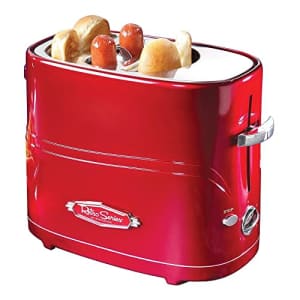 Nostalgia Adjustable 5 Setting Retro Pop Up Hot Dog Toaster, Fits 2 Regular or Extra Plump Hot Dogs for $42