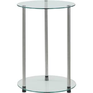 Convenience Concepts Designs2Go Classic Glass 2 Tier Round End Table for $30