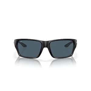 Costa Del Mar Men's Tailfin Polarized Rectangular Sunglasses, Matte Black/Gray 580P, 57 mm for $166