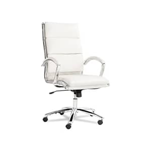 Alera ALENR4106 Alera Neratoli Series Highback Swivel/tilt Chair,white Faux Leather,chrome Frame for $296