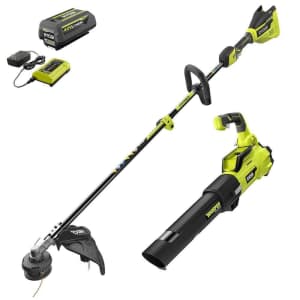 Ryobi 40V Cordless String Trimmer and Leaf Blower Combo for $90 in cart