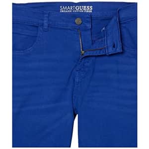 GUESS Boys' Big Organic Stretch Bull Denim 5 Pocket Short, High Def Blue, 14 for $32