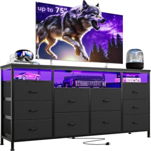 Garvee 10 Drawer Dresser TV Stand for $90