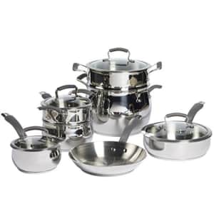 Epicurious Cookware Classic Collection- Induction Dishwasher Safe Oven Safe, 11 Piece Stainless for $90
