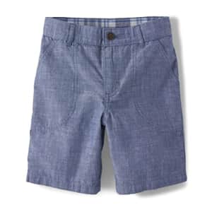 Gymboree Boys and Toddler Twill Chino Shorts, Chambray, 7 US for $17