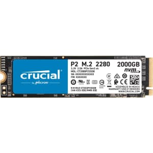 Crucial P2 2TB 3D NAND PCIe NVMe M.2 Internal SSD for $122