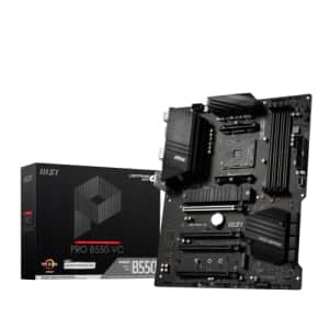 MSI PRO B550-VC ProSeries Motherboard (AMD AM4, DDR4, PCIe 4.0, SATA 6Gb/s, M.2, USB 3.2 Gen 2, for $140