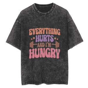 IronPanda Men's Everything Hurts and I'm Hungry Vintage Gym Shirt for $25