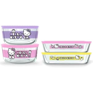 Pyrex Hello Kitty 8-Piece Glass Storage Set for $39 Pyrex Hello Kitty 8-Piece Glass Storage Set for $39