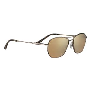 Serengeti LUNGER Polarized Rectangular Sunglasses, Brushed Bronze, Large for $120