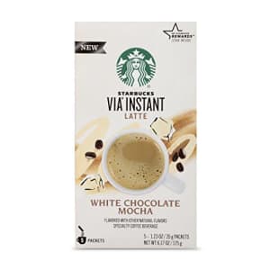 Starbucks VIA Instant Coffee Flavored Packets White Chocolate Mocha Latte 1 box (5 packets) for $8 Starbucks VIA Instant Coffee Flavored Packets White Chocolate Mocha Latte 1 box (5 packets) for $8
