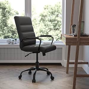 Flash Furniture Mid-Back Desk Chair - Black LeatherSoft Executive Swivel Office Chair with Black for $160