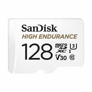 SanDisk 128GB High Endurance UHS-I microSDXC Memory Card with SD Adapter, 100MB/s Read, 60MB/s Write for $16