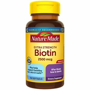 Nature Made Biotin 2500 mcg Softgels 150 Ct, Support Healthy Hair, Skin, Nails (Packaging May Vary) for $17