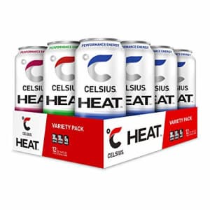 CELSIUS HEAT Performance Energy Drink 3-Flavor Variety Pack #1, ZERO Sugar, 16oz. Can, 12 Pack for $36