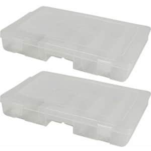 Black Duck Brand Set of 2 Plastic Multipurpose 10.5" x 7" x 1.5" Storage Tool Box w/Adjustable Dividers Clear (2) for $13