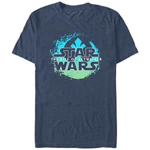 STAR WARS Men's The Rise of Skywalker Rebel Wave Logo T-Shirt - Navy Heather - Small for $10